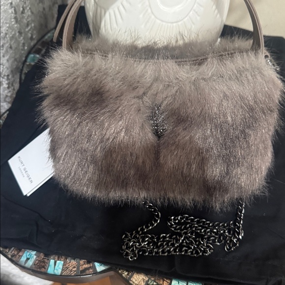 Kurt Geiger London Mini Bond Faux Fur Shoulder Bag - Picture 3 of 17